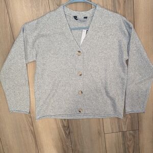 Light Gray Button-Up Cardigan
